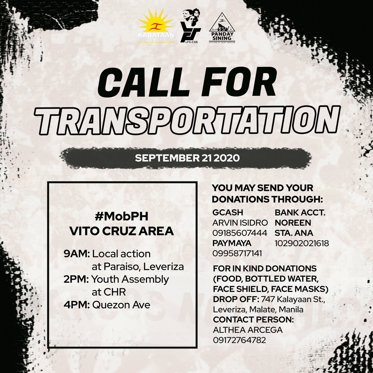 niccidraws's tweet photo. 📢 SUPPORT OUR ACTIVISTS ‼️

Any amount is very much appreciated! Tulungan natin ang Vito Cruz Kolek na mailabas ang ating mga panawagan thru financial or material support para sa mob na gaganapin sa Lunes ✊

Donation details below 👇

[rt‘s would be great!]
#MobPH https://t.co/ZIkpYw3usB