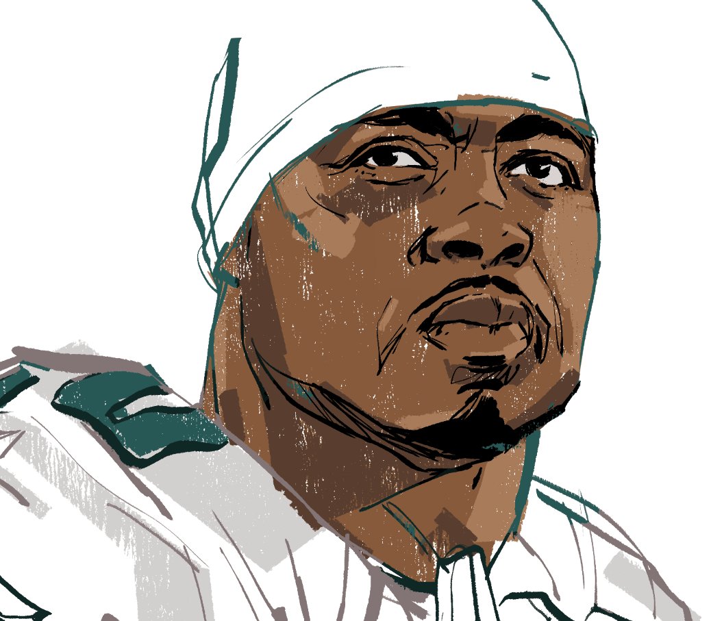 ChrisGardnerArt's tweet image. Drawing my favorite @Eagles player of all time. I'll finish tomorrow and post it up. 💚 #WeaponX #BDawk 🐐