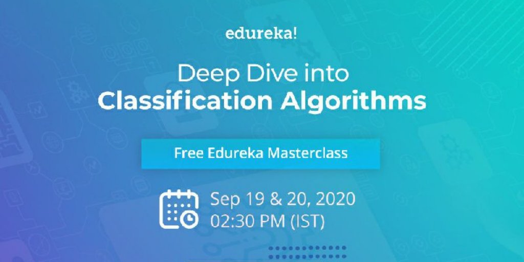 stephanieross01's tweet image. Guess What?
FREE 2-day online masterclass on 
19th Sept bit.ly/3mAN1EH & 
20th Sept bit.ly/2FrYJAM by Mohit Mathur, a Business & Practice Head at a Multinational IT service company on 'Deep Dive into #ClassificationAlgorithms'.
#ZLF #education