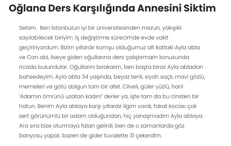 Yaşanmış Seks Hikayeleri on Twitter: "Oğlana Ders Karşılığında Annesini