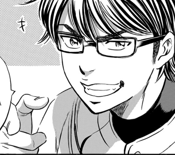when miyuki does that Smirk Grin Thing and points with his finger i cant i fucking hate him he looke so good like this i wamma pinch ksuelfs
