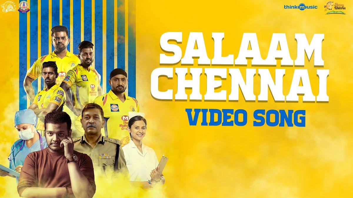 #SalaamChennai - saluting the spirit of Chennai by @chennaipolice_& @ChennaiIPL
🔛 https://t.co/ltwuXb7aQw 💛
Music by @GhibranOfficial🎼
@dsathyaprakash @lyricist_kN @Avinaash_Offi @dop_sudarshan @copmahesh1994 @ImRaina @harbhajan_singh @mvj888 @Lbalaji55 @deepak_chahar9 https://t.co/qDRnxxbrwx