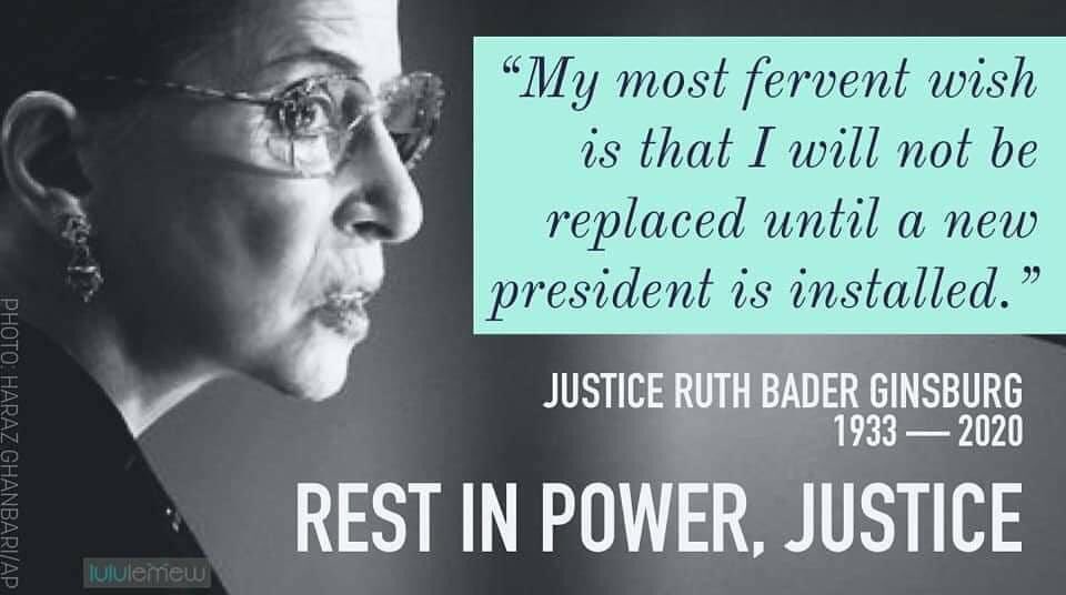 Justice Ruth Bader Ginsburg, you will be missed. You fought the good fight. It is time for you to rest.