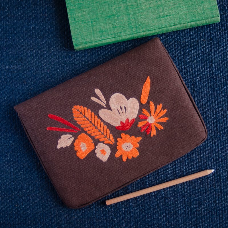 towithfrom's tweet photo. BOUQUET - Sleeves for Apple iPad Mini and the Apple MacBook Pro 13” &amp; 15” laptops. Made in Kashmir by an enterprising group of tailors and embroiderers. Available in a choice of 6 colours and two floral embroideries. Only at https://t.co/0XpkYNdAxb #towithfrom https://t.co/Te1LyxlJl6