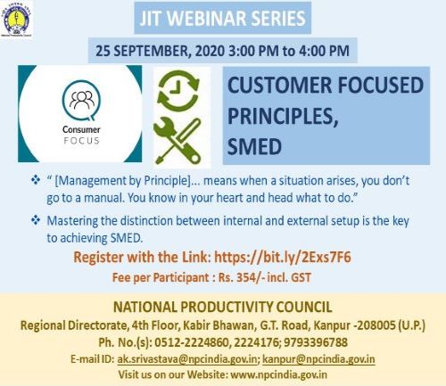 AlokSrivasnpc's tweet photo. #Webinar on "Customer Focused Principles, SMED" on 25 September 2020 3:00 PM; #RegisterNow with the link:
https://t.co/OcnGBqTFUB #NPCINDIA
@exxonmobil_ind @Chevron @AIPMAINDIA @kkmetals @semcoindia @AkzoNobel @RioTinto @Alcoa @MinesMinIndia @Brands_India @IEI_Kolkata @Lee_India https://t.co/8yRYLL6MA8