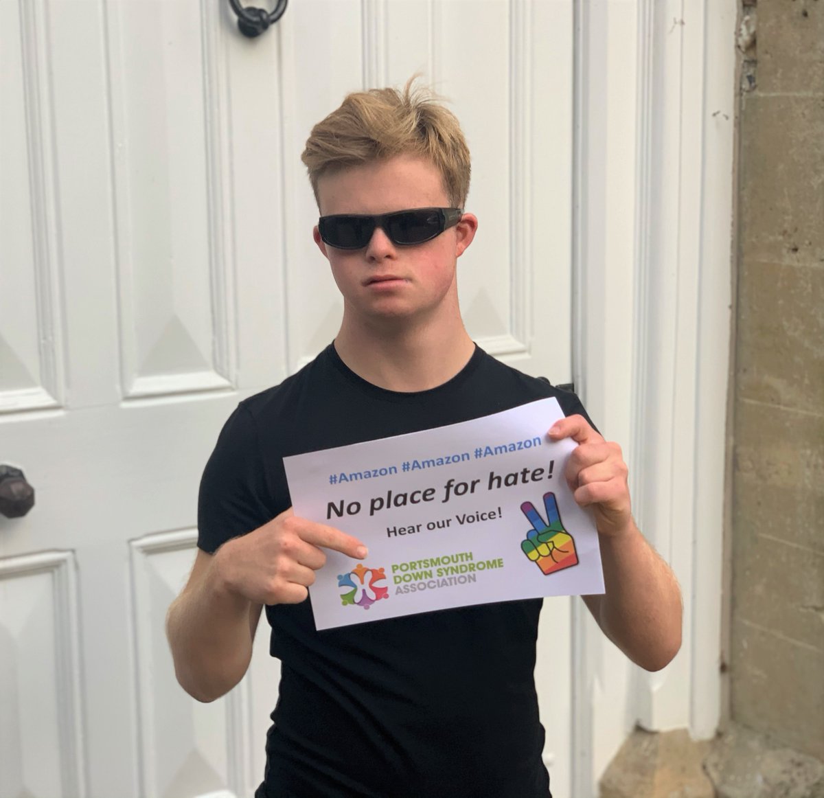 We call on @Amazon to stop selling #Hatewear which discriminates against people with Down syndrome. Please RT our message to #Amazon #HearOurVoice #PortsmouthDSA #NoPlaceForHate @JustinTomlinson @stephenmorganmp @bbcsouthnews @itvmeridian @portsmouthnews @PONewshub @sandcpompey