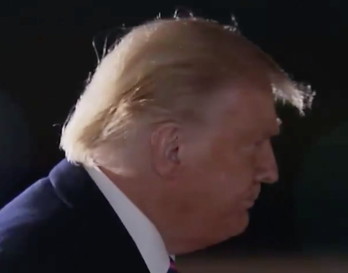 27/ After Trump says, "Thank you very much", he turns away and we can see (in profile) the expression of Disgust.