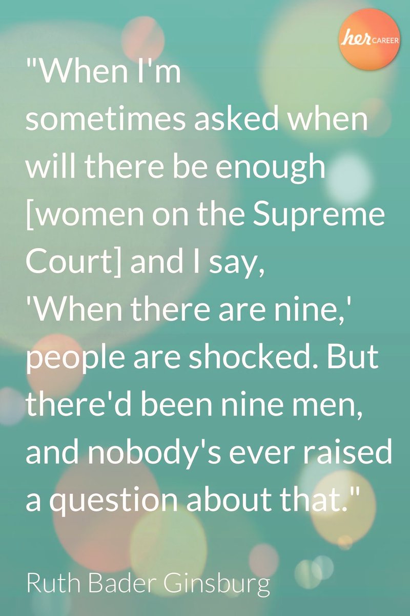 It's sad, infuriating even, in this day and age, in supposedly developed countries, in all walks of life, that women are still fighting for equal rights and to be on an equal footing with men.
#equality #WomensRights #RuthBaderGinsburg