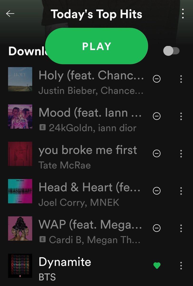 pjmstolemyheart's tweet photo. We are at #6 on TTH! Please stream #BTS_Dynamite from this playlist a few times a day 🙏 Make sure to hide songs that we don't want to help with their streams!
#DynamiteAtNight
#DynamiteNightTimeRemix
@BTS_twt
https://t.co/4cS7j8eJIM https://t.co/uXTwNGhoxI