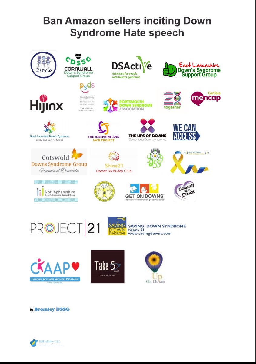Dear <a href="/AmazonHelp/">Amazon Help</a> the Down syndrome community has come together to ask that you #HearOurVoice and #RaiseYourStandards there should be #NoPlaceForHate on <a href="/amazon/">Amazon</a>