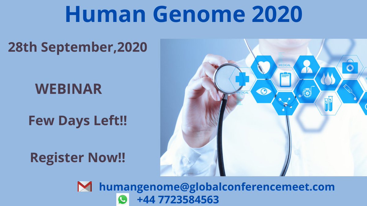 genomics_20's tweet photo. Get Chance to Interact with #researchers #HumanGenomeCongress2020
#onlineevent #webinars #webinarconferences
Few days Left #hurryup #registernow  
Abstract Submission Link: https://t.co/By6KK2e7lQ https://t.co/RnX5HCnIAq