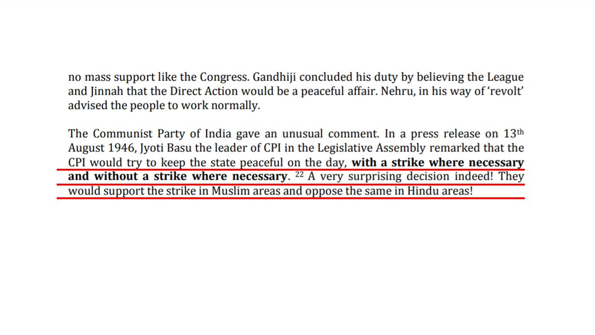 5/n  @_YogendraYadav ji, do you have any idea of press statement that "Jyoti Basu" had given on 13/8/46 for "DirectActionDay"?CPI declared to support the strike in Muslim areas & oppose the same in Hindu areas! WHY  @SitaramYechury Source: Noakhali Monograph by Shantanu Singha