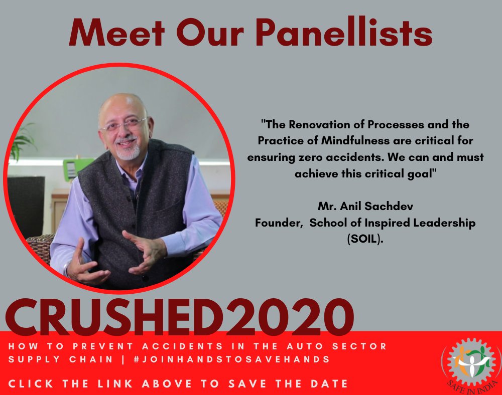 SafeInIndia1's tweet photo. (4/n) #WebinarAlert: On the 24th of September 2020, listen to the founder of 
@SOILIndia, @anilsachdev discuss the #thinking behind making #India's Auto sector supply chain a safer place for workers.

Register Here! https://t.co/wvThqMXhnW

#JoinHandsToSaveHands 

@IndiaWpc https://t.co/BzT9JXI1v2