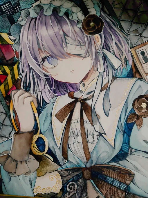 #水彩イラスト 
#アナログイラスト
ワケあり場所にいる怪しげな少女。 