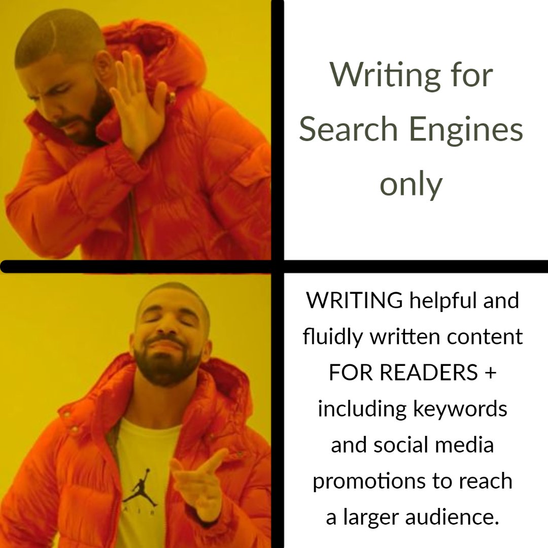 MahtabJournal's tweet image. Do you also write for Search Engine Crawlers?

Indeed, that's important.

But, it's ultimately your readers who read.

Write for your readers first.

Or, get your content written for your readers first.
(Hint: DM us)

#contentwriting #seowriting #memesdaily #mememarketing