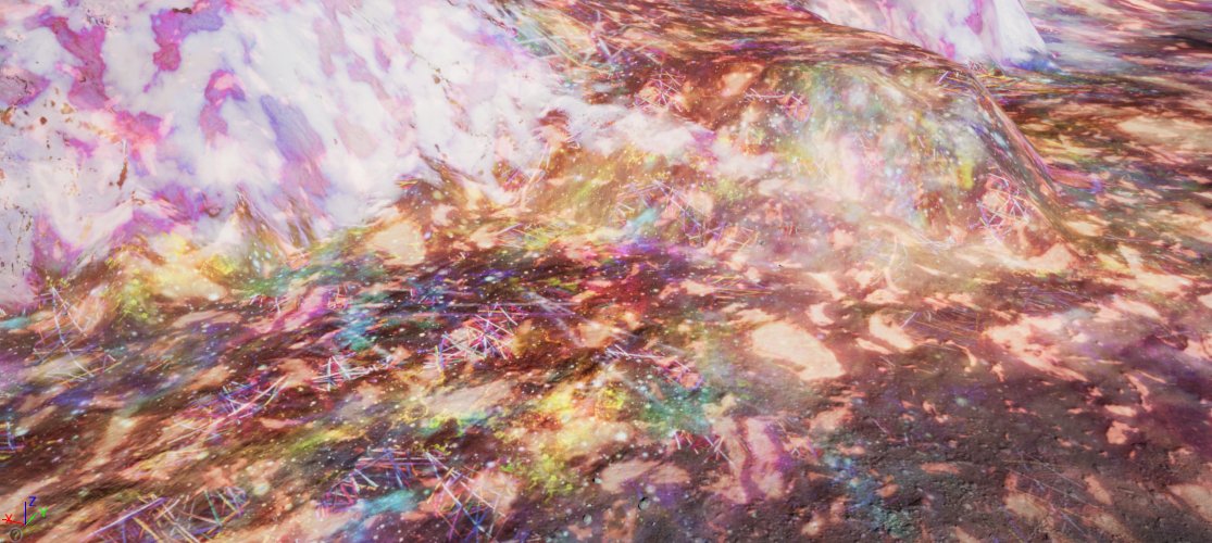 Landscape material created in UE4 fir our up coming game Frequency. We like to think of it as a combo of ice cream and space.  #frequencyhz  #screenshotsaturday #indiegamedev