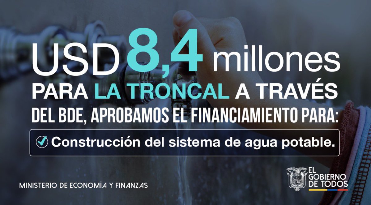 RichardM_A's tweet image. ¡Destinamos ➕ de USD 51 millones para beneficiar a todos en #Riobamba, #Esmeraldas y #LaTroncal! 🤝
A través del @BDEcuadorBP, aprobamos el financiamiento para obras como:
- Construcción del sistema de agua potable🚰 y alcantarillado.
- Mejoramiento de vías 🛣️.
#JuntosEcuador🇪🇨