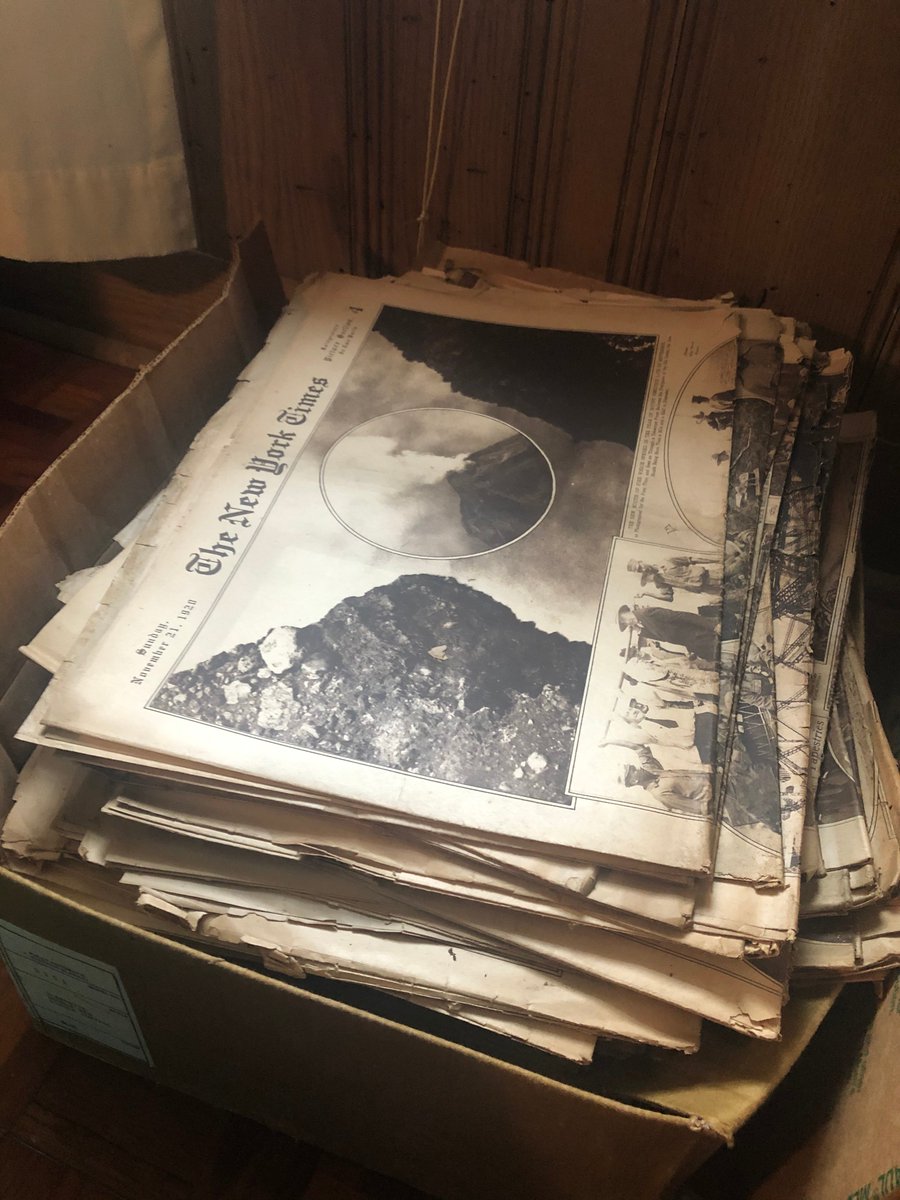 ericdodds (@ericdodds) on Twitter photo Hey <a href="/nytimes/">The New York Times</a>, I found a box of Sunday picture sections from the paper from about 100 years ago, 1918-1921. (They were sitting in the dirt underneath an old cabin). I would love to know how best to preserve them. Here's Vesuvius heating up in
November of 1920: Hey <a href="/nytimes/">The New York Times</a>, I found a box of Sunday picture sections from the paper from about 100 years ago, 1918-1921. (They were sitting in the dirt underneath an old cabin). I would love to know how best to preserve them. Here's Vesuvius heating up in
November of 1920: