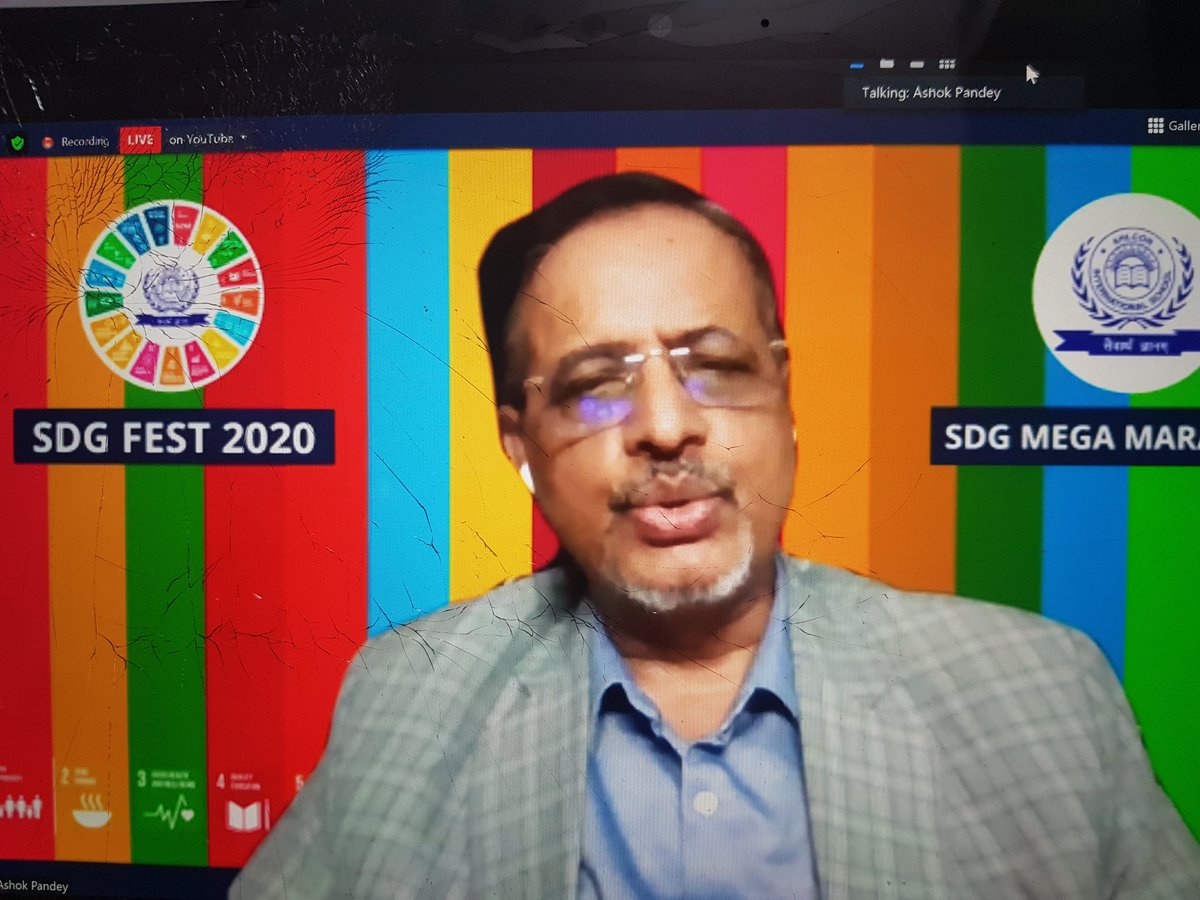 #ahlconintl Mega Marathon 2020. <a href="/ashokkp/">Ashok Pandey</a> speaking on Artificial intelligence,  how it can help us achieve SDG s.