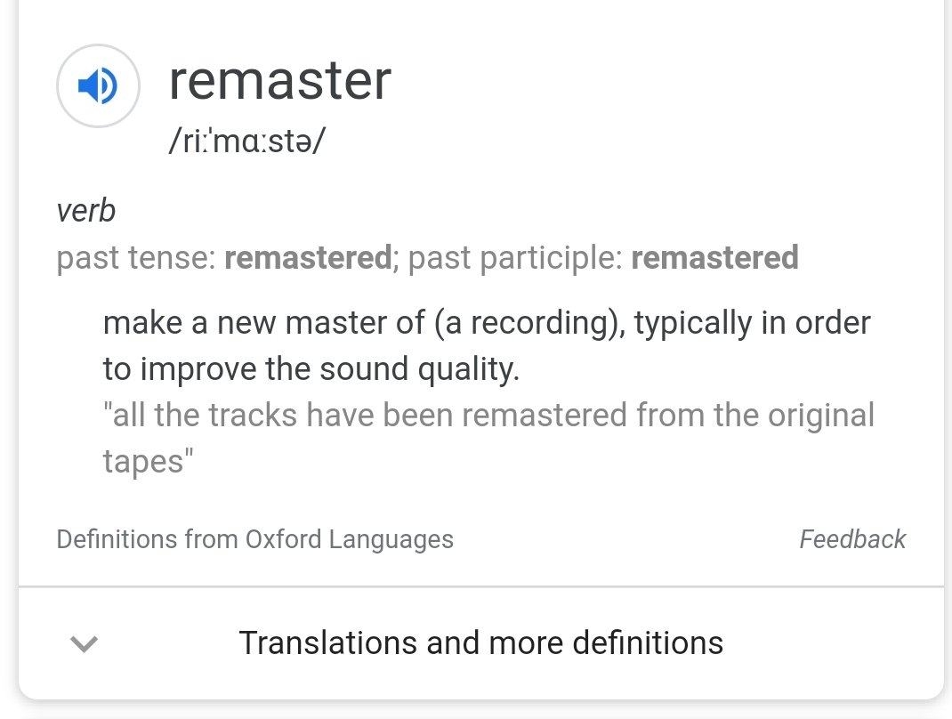 I like this definition. #reMaster: