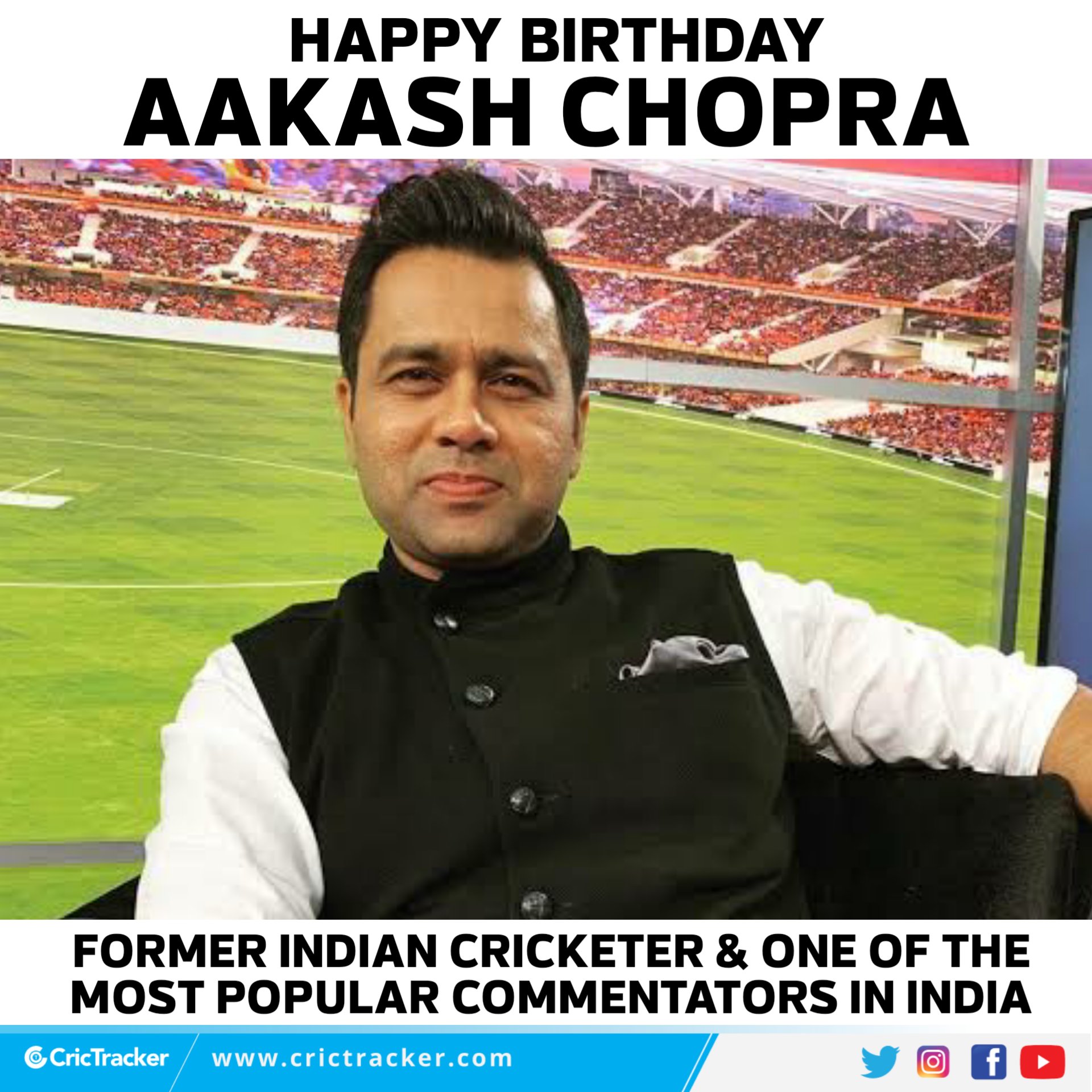 Join us in wishing Happy Birthday to former Indian cricketer Aakash Chopra.   
