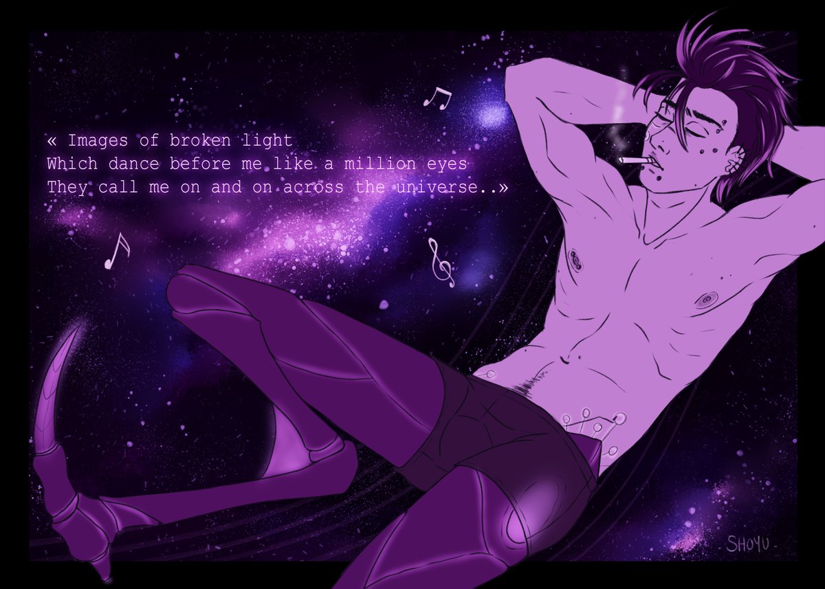 Shouuuy's tweet photo. One of my character, Daeron.
He listen to Across the Universe by #TheBeatles
#punk #cyberpunk #piercing #prothetics #song #universe #Galaxy #DigitalArtist #Purple #ArtistOnTwitter #smoke https://t.co/4J17HSZ4iJ