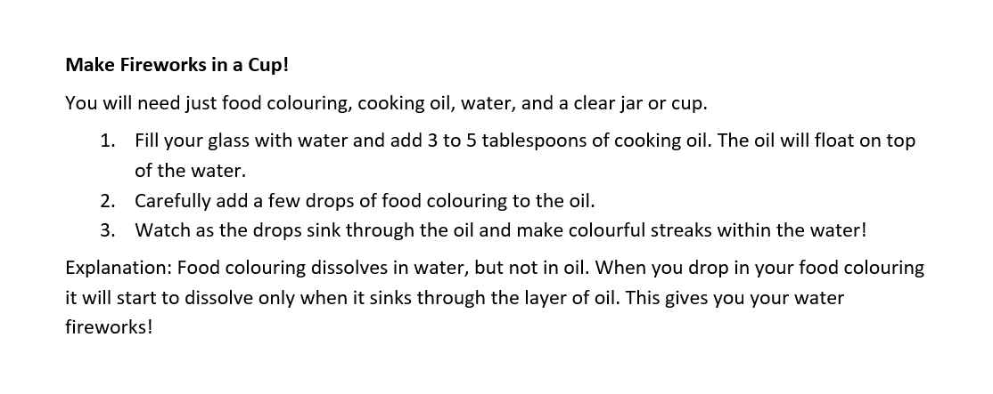 WorcsLibraries's tweet photo. Welcome to our final Silly Science Saturday! For our last science experiment use household ingredients to make Fireworks in a Cup! π π π We really hope you've had fun and enjoyed all our #SillyScienceSaturdays! #STEM #STEAM #LibrariesFromHome https://t.co/aLeTtOBECw