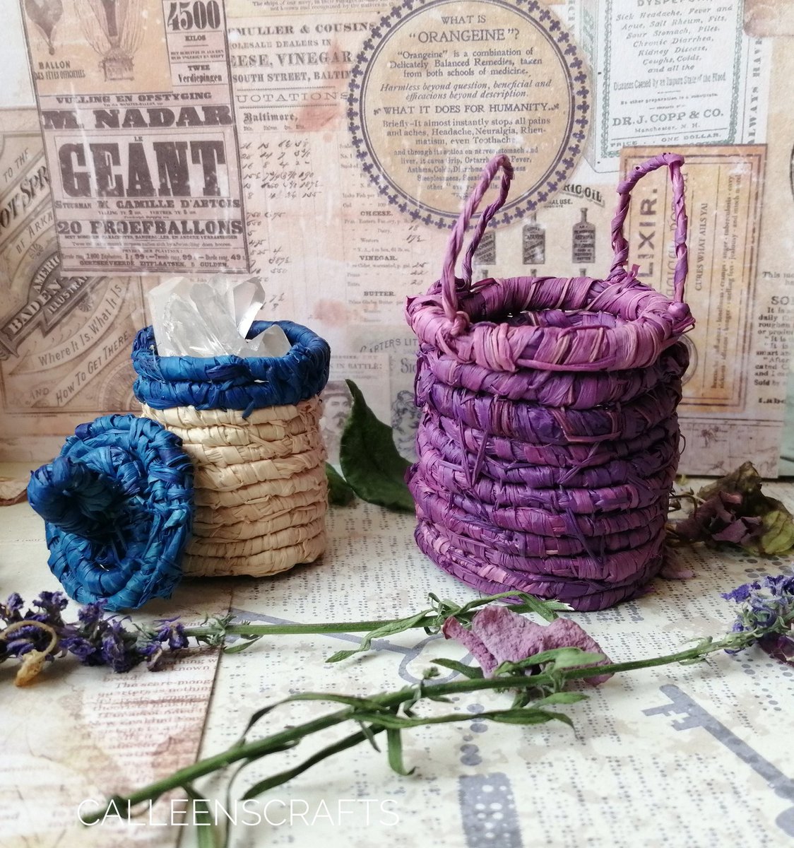 Calleenscrafts's tweet photo. I swear im a kid at christmas, i woke up extra early to finish this little purple basket!! So cute. I love these things. #tinybaskets #basketweave #nature #natural #SaturdayMotivation https://t.co/LDvK7zGUr1
