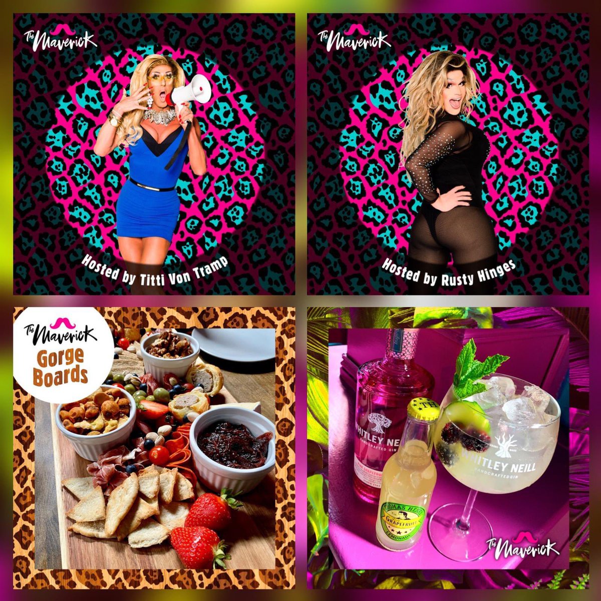 ⭐️ Join us from 8pm tonight as Titti Von Tramp and <a href="/MissRustyHinges/">Rusty Hinges</a> serve up TWO floors of #banter, #boards and #bevvies only at <a href="/maverick_NI/">The Maverick</a> !

➡️ Tables are available for walk ins only across Friday and Saturday.