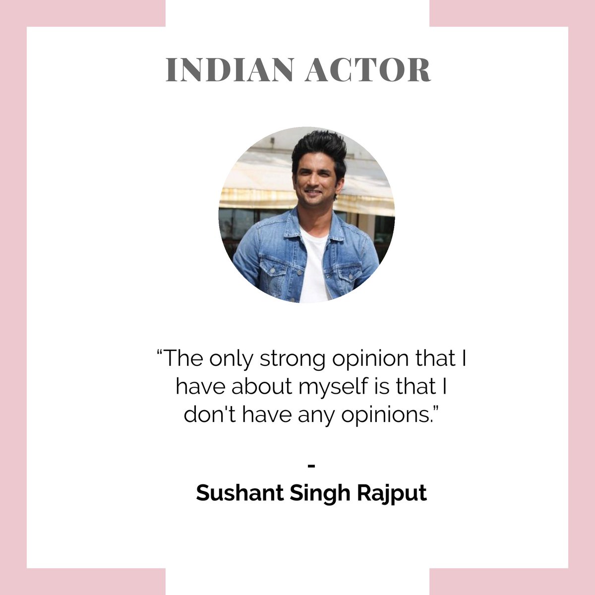 quotesdiaries_'s tweet photo. “The only strong opinion that I have about myself is that I don't have any opinions.”
- Sushant Singh Rajput
#SSR #SushantSinghRajput #QuotesDiaries #QOTD #ssrquote https://t.co/v9kCWYWJ7S