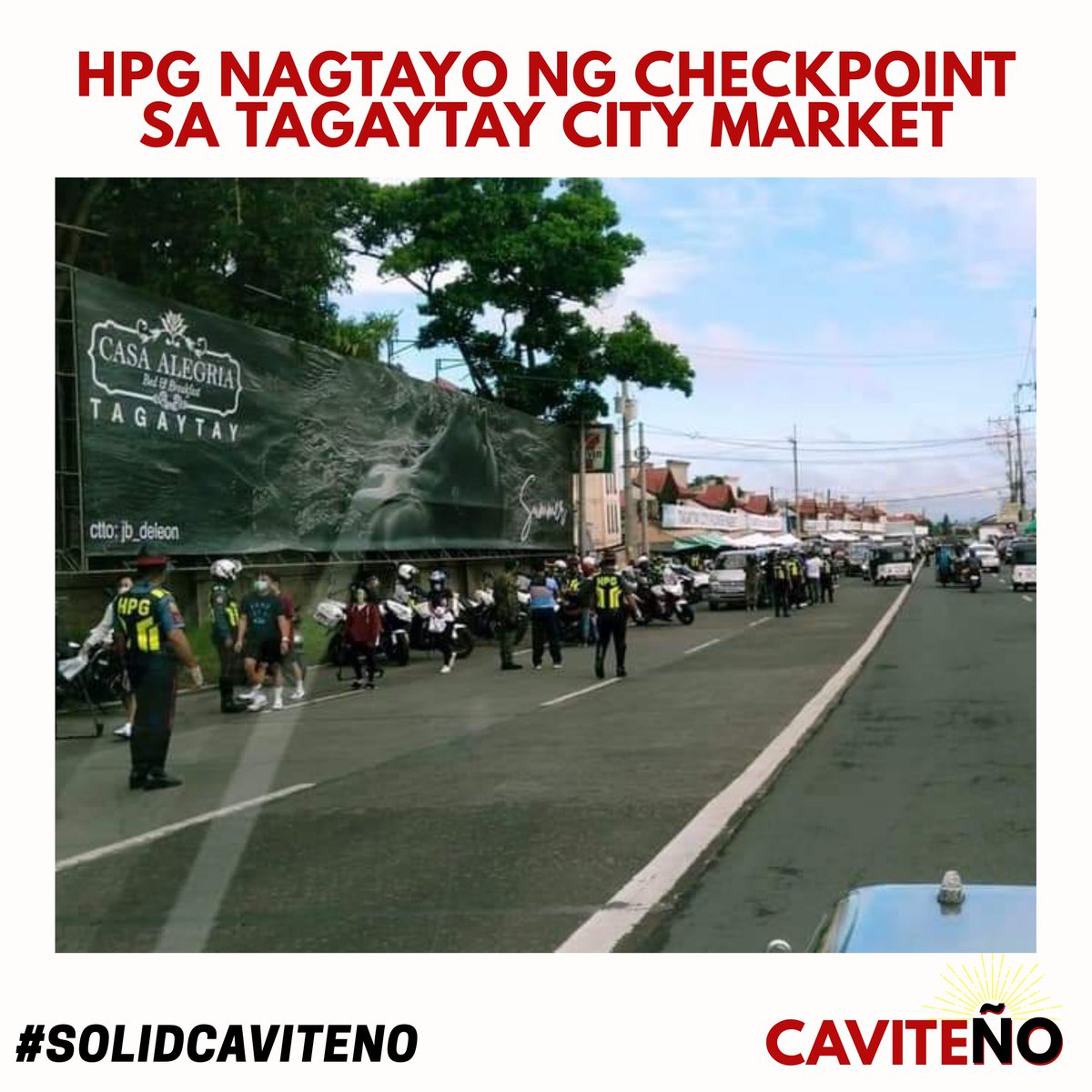 WeAreTagaytay's tweet photo. TINGNAN: Makikita ang mahigpit na pagbabantay ng mga awtoridad sa mga nagnanais bumisita sa Tagaytay City ngayong Sabado.

Ang naturang kuha ay mula sa City Market Tagaytay-Sta Rosa Road. Basahin: https://t.co/uFrTNKstk2

#SOLIDCAVITENO 💪 https://t.co/BteJC1HPHt