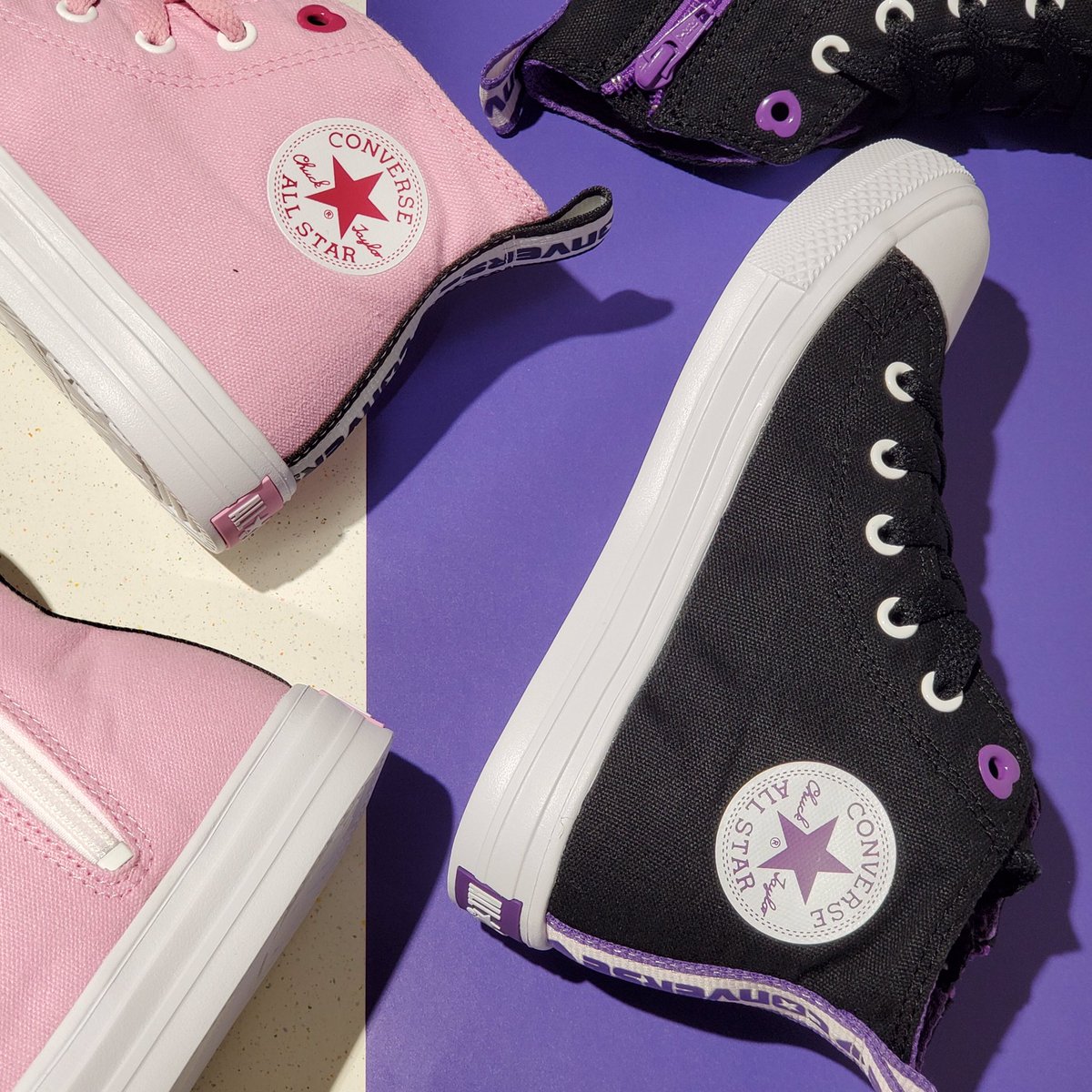White Atelier By Cv 踵紐に Converse のロゴを配した 後ろ姿もかわいいオールスター ハート型になった第一ハトメもポイント ピンクとブラックの2カラー 9 16発売 Child All Star Light Logohearts Z Hi 5 000 Tax Whiteatelierbyconverse White Atelier By Cv 踵紐に Converse のロゴを配した 後ろ姿もかわいいオールスター ハート型になった第一ハトメもポイント ピンクとブラックの2カラー 9 16発売 Child All Star Light Logohearts Z Hi 5 000 Tax Whiteatelierbyconverse