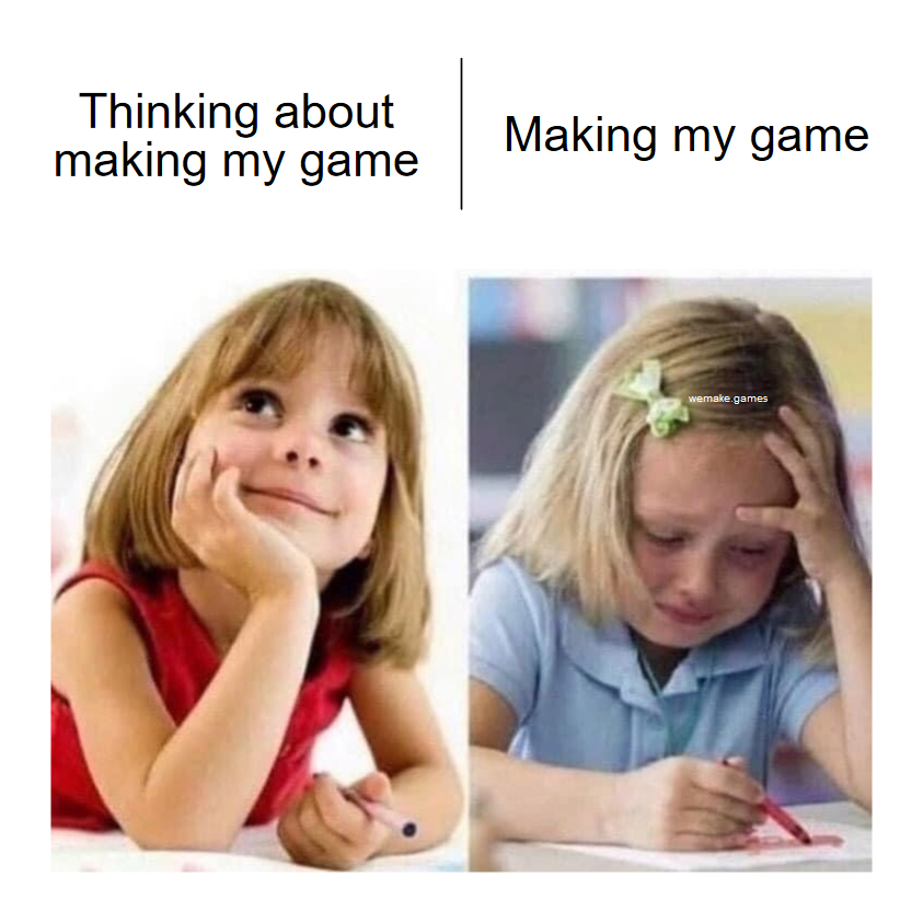 wemakegamesapp's tweet photo. Happens to the best of us.

#gamedev #indiegames #indiedev #unity #indiegame #madewithunity #gamedesign #gameart #indie #screenshotsaturday #wemakegames #indiegamedev #justgamedevthings #gamedevhumour #indiedevhour #alldev #gamedevmemes https://t.co/zBBYPyowez