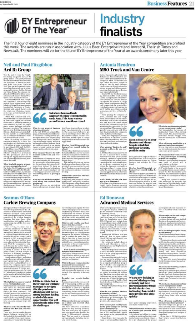 AdvMedServ's tweet photo. EY Entrepreneur of the Year awards: meet four industry finalists including our own CEO, Ed Donovan.

https://t.co/KqOivbHQTV