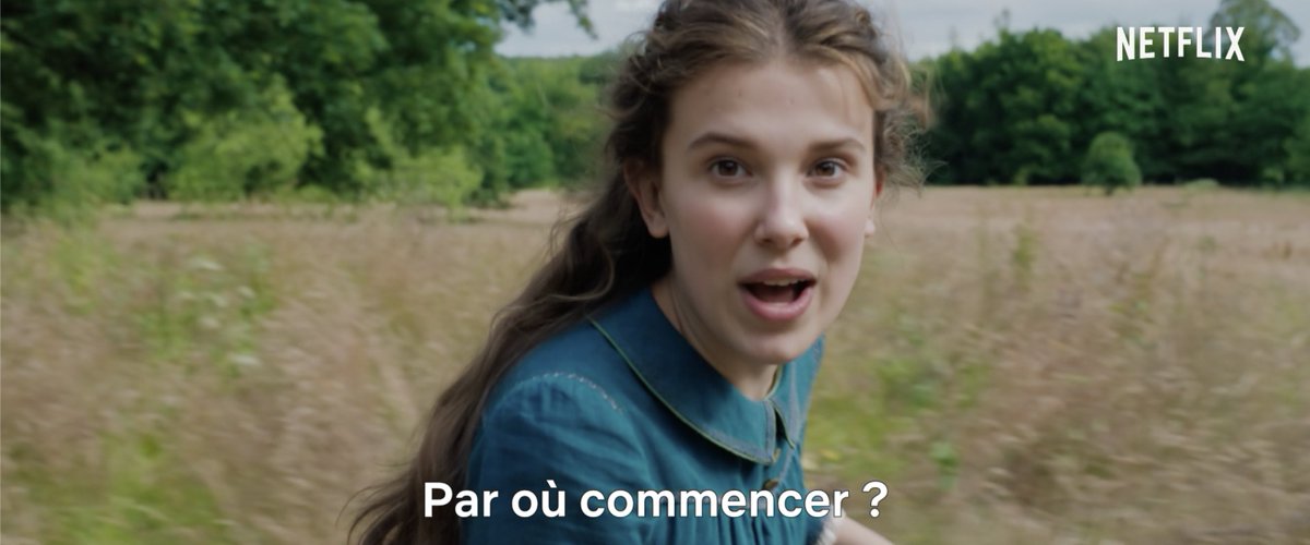 NetflixFR's tweet photo. Par où commencer ? Et bien, on peut déjà dire que ton film arrive dans 4 jours, Enola Holmes. https://t.co/V78HPkBCNg