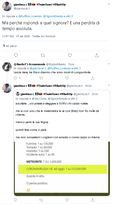 SignorErnesto's tweet photo. Il fatto che @gianlucac1 sia inabile a condurre una seppur elementare inferenza statistica non dovrebbe condurlo ad atteggiamenti irrispettosi o volgari financo.
E' sufficiente utilizzare quanto ho (generosamente) spiegato sintetizzandolo graficamente dx..
1\ https://t.co/Q5uOVLEqTA