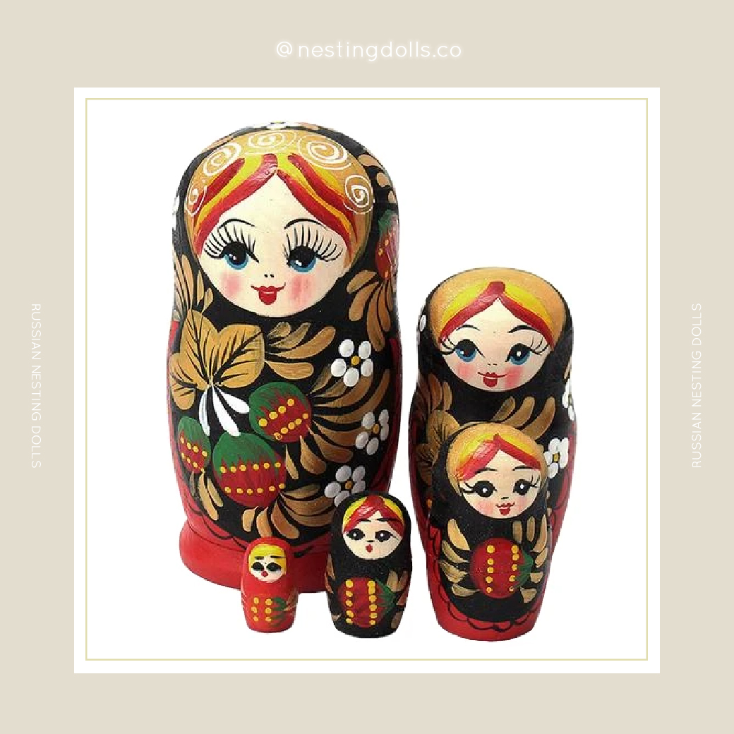 Painted Wooden Matryoshka Dolls 5 Pieces NOW ON SALE ONLY $27.99 (U.P $39.99)⠀⠀ Shop now: nestingdolls.co/collections/ma…