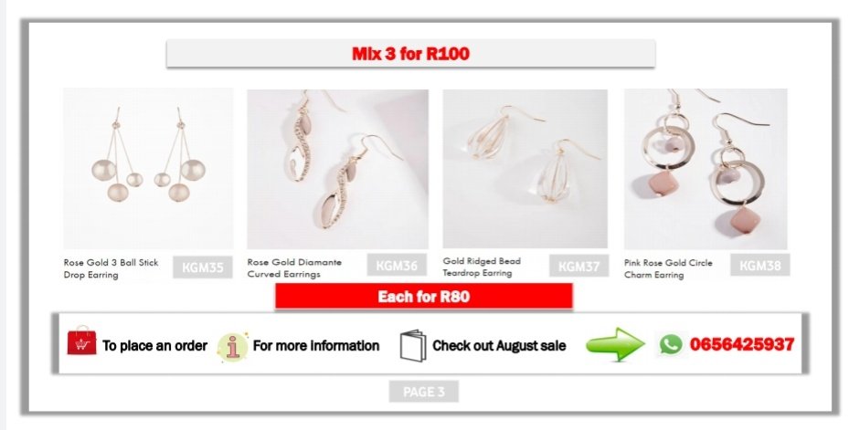 Daphnedark1's tweet photo. It's my birthday month and offering my clients an amazing discount💃

Mix any 2 necklace for R150
Mix any 3 earrings for R100

May you kindly retweet its cost R0 maybe my client is on your TL

#WhatsApp 0656425937 to order
 #DJSBU https://t.co/46TYEdXx42