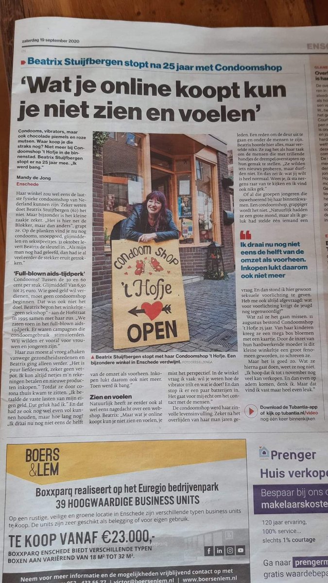 hofstraat1's tweet photo. In de papieren versie van de Tubantia 😍👍 https://t.co/HpyaT8LzNY