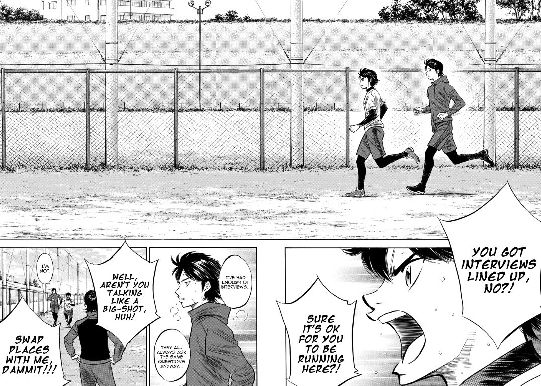 I LOVE DAIYA SM THE ANIME REALLY ADAPTED THE MANGA PRETRY WELL IM READING AND LOOKING AT FAMILIAR SCENES AND GO OU SHIT YEAH THIS PANEL WAS DONE EXACTLY LIKE THID IN THE ANIME LIKE THESE THANK U SM ANIMATION TEAM