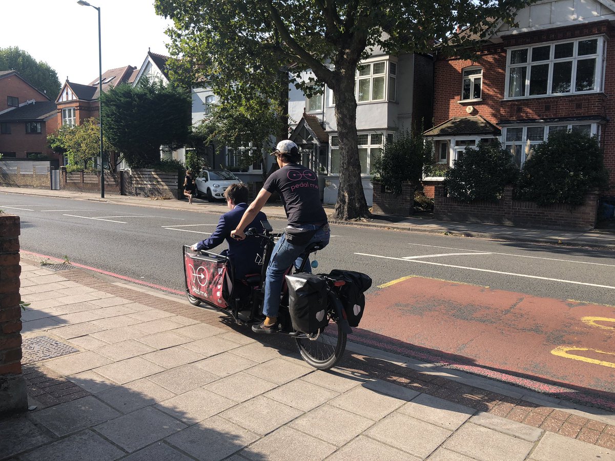 Other half setting off to the wedding by <a href="/pedalmeapp/">Pedal Me</a> - journey going well by all accounts 👍🚲 this is surely the future?