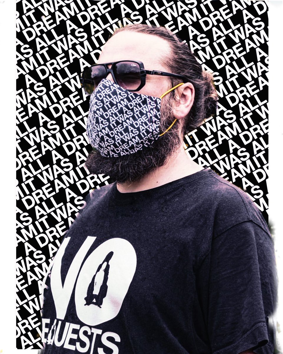 The man himself <a href="/statisbeatnik/">Beatnik</a>  rockin his HHH mask and designer of this dope “It was all a dream” print . To get your DM us via Insta.