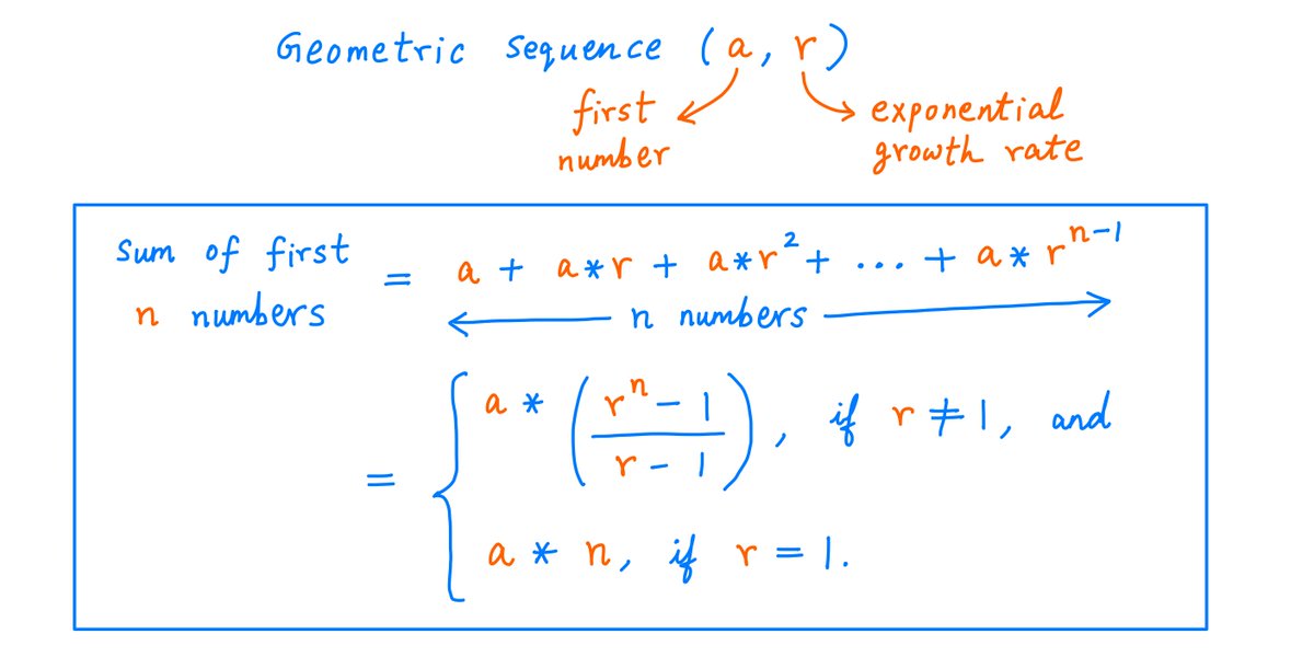 16/Then there's the formula for the sum of the first n numbers of a geometric sequence: