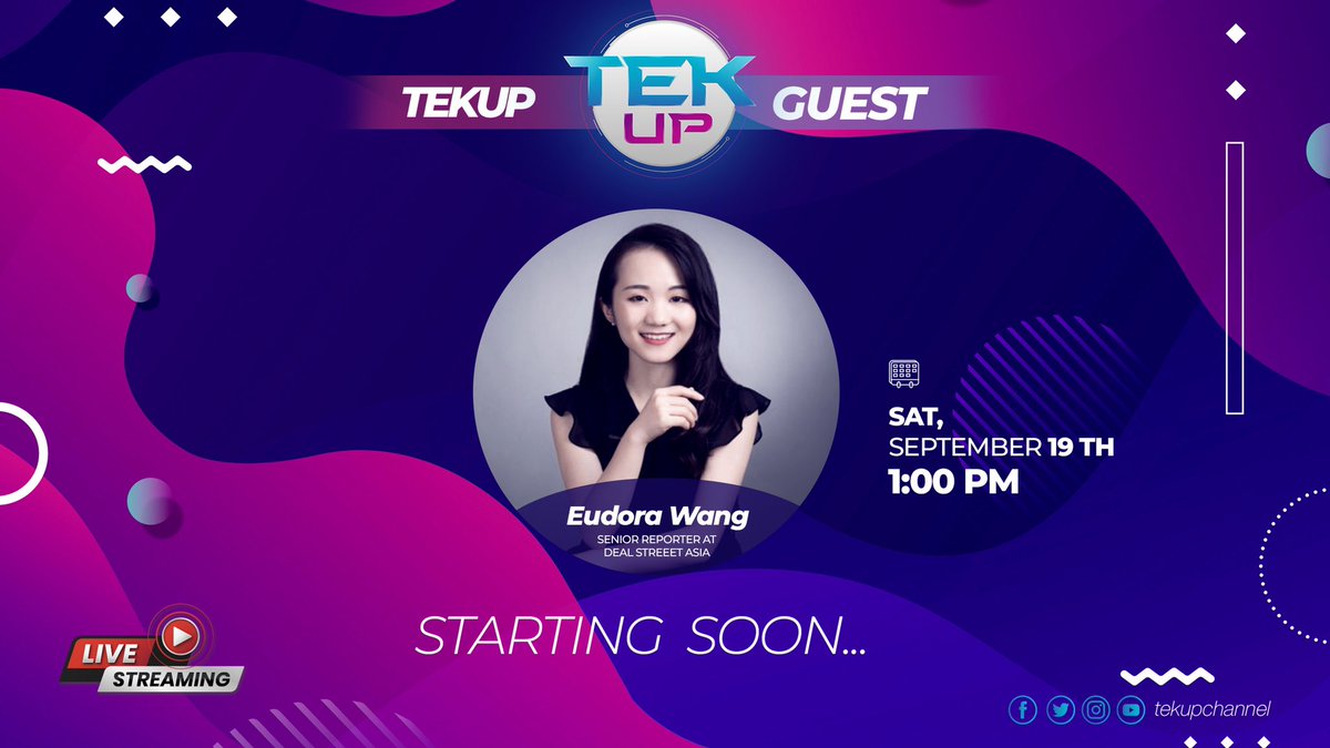 Tekupodcast's tweet photo. Live aujourd'hui à 13h sur notre page Facebook et notre chaîne YouTube. Ça sera avec Eudora Wang, elle est journaliste basée à #HongKong spécialisée dans les Startups et la technologie en Asie. Join us! https://t.co/6MmJQGuYqn