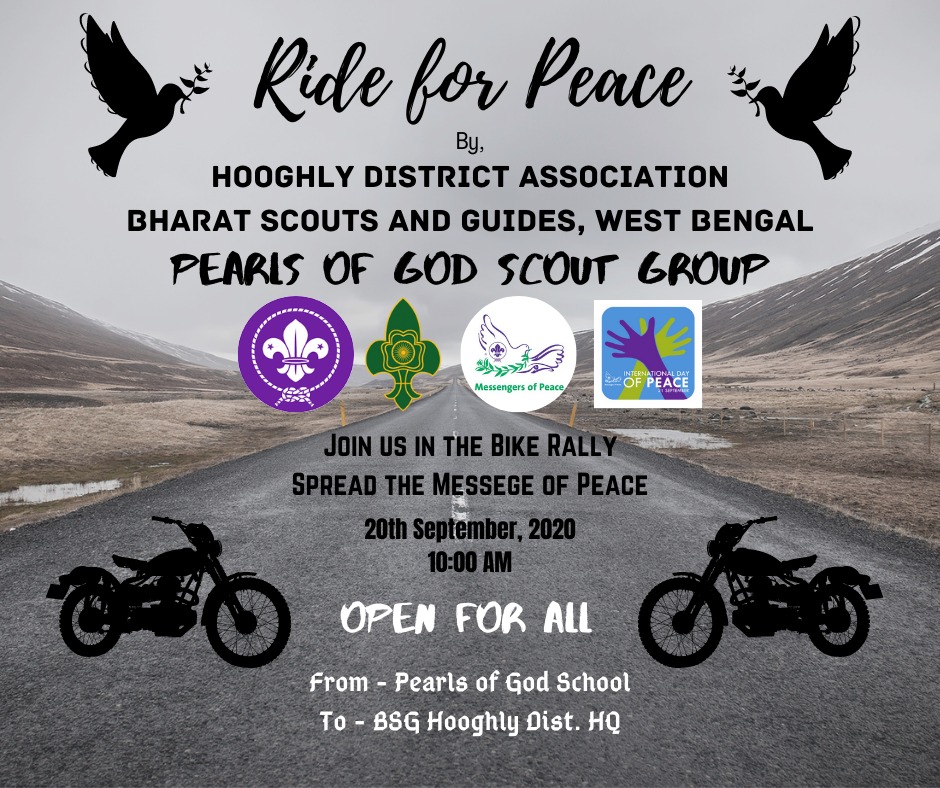 POGScouts's tweet photo. Pearls of God Scout Group of Bsg Hooghly District invites you all to join the Bike Rally, from Pearls of God School to Hooghly Dist Association, BS&amp;G HQ. Let us devote a ride for peace. @bsgnhq @BabluGoswami30 @rkkaushik2012 @bsgerhq @BSGNYF @worldscouting @ScoutMessengers https://t.co/seYE58Q719
