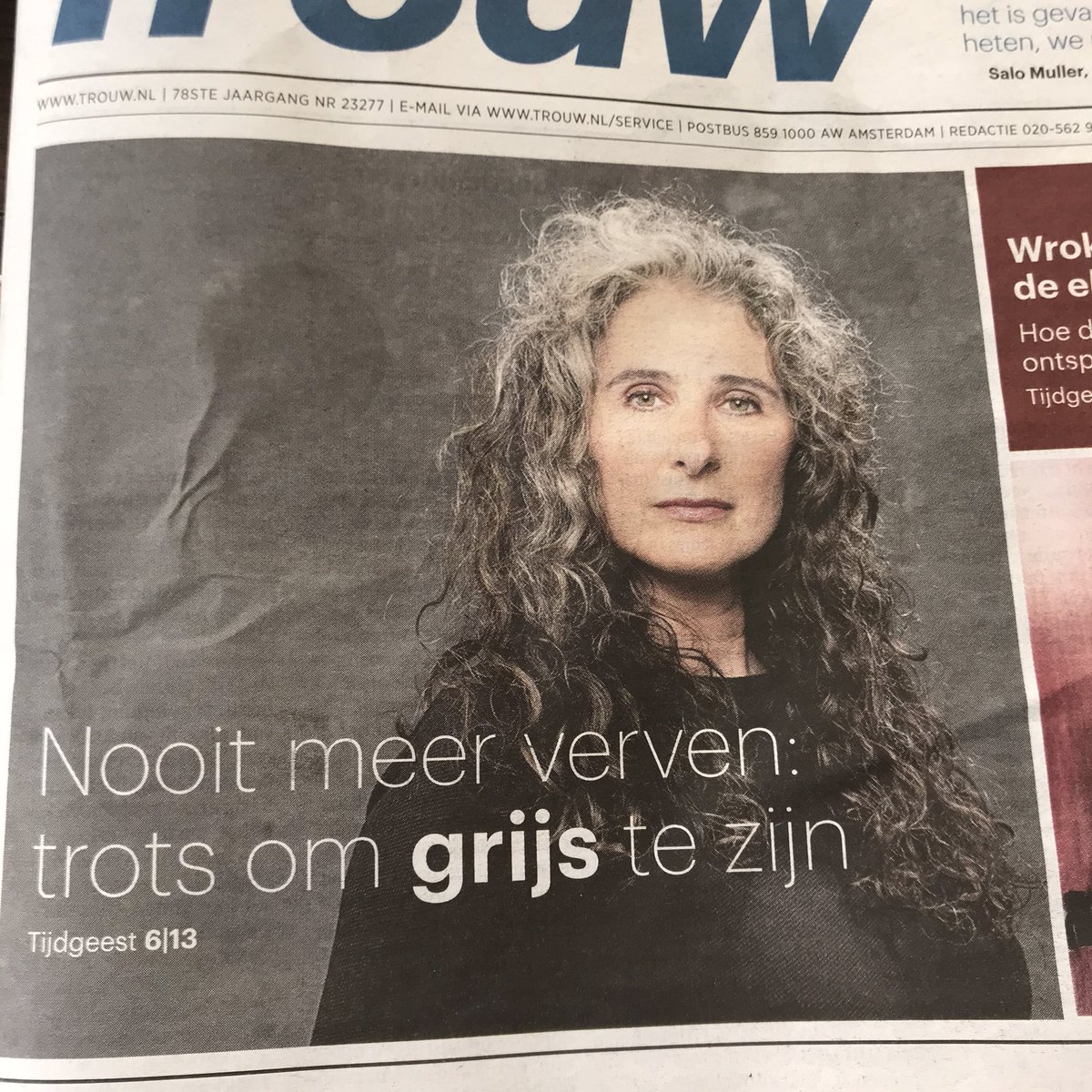OlgaTromp's tweet photo. Ben je er nog niet aan toe... vooral niet doen! Het verven wel zat? Het ideaalbeeld begint te kantelen volgens de #Trouw van vandaag en de #Elle van oktober #grombre https://t.co/cXLkZJFR1h