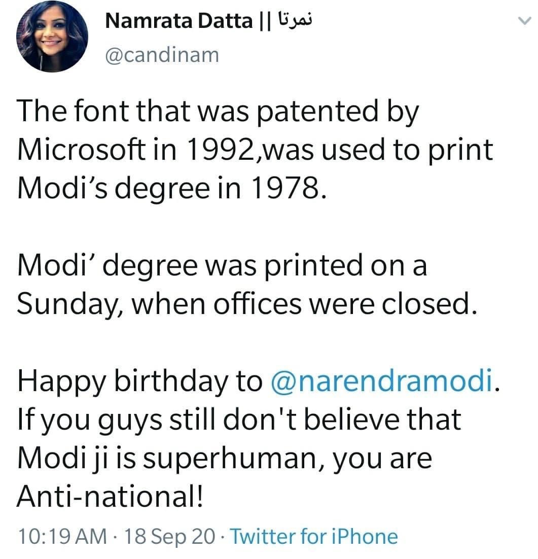 Saaleyz's tweet photo. Happy Belated birthday @narendramodi https://t.co/B5BRbfrh7i