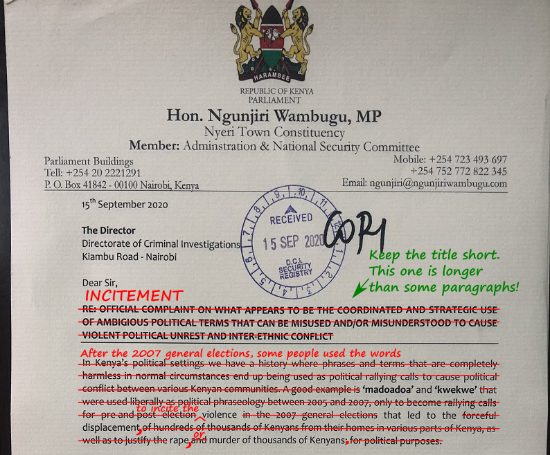 JKNjenga's tweet photo. Dear Hon Ngunjiri Wambugu,

Congratulations!

My students have selected your letter for today's marking project.

649 students selected it.

Have a great weekend.

Mwalimu Joshua Njenga https://t.co/9JDLfMsSuh