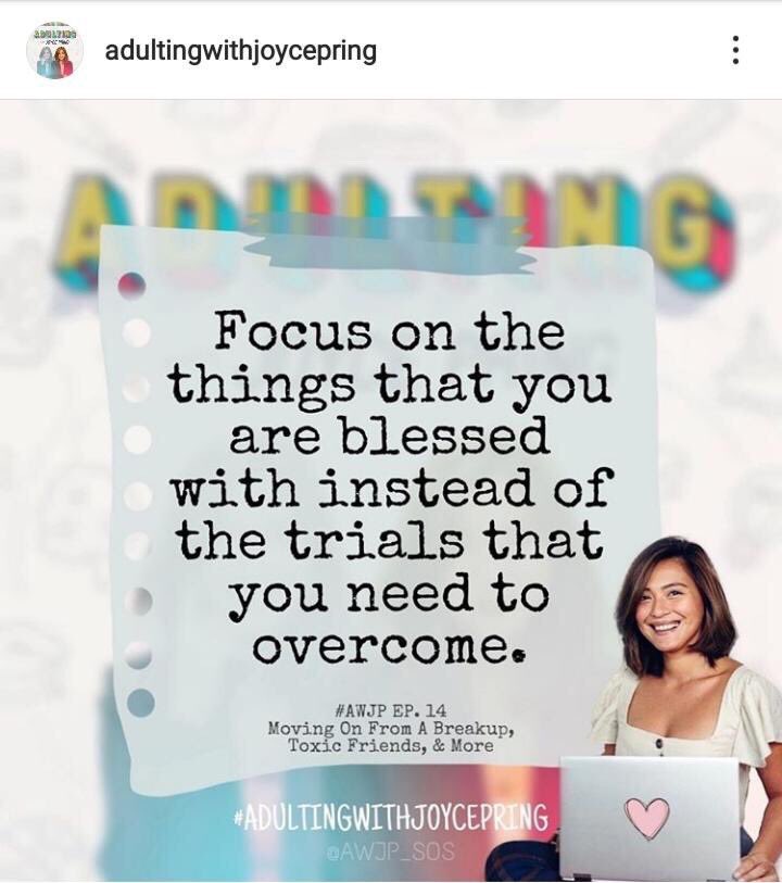 ljborje's tweet photo. Great reminder from @joycepring !🥰#AdultingWithJoycePring ❤️🤘 https://t.co/d9ohuPieOd