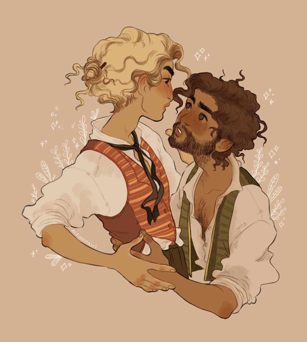 got commissioned by <a href="/jademevans_/">Jade</a> to draw enjolras and grantaire and i am so grateful.... got an excuse to draw my boys again after all these years